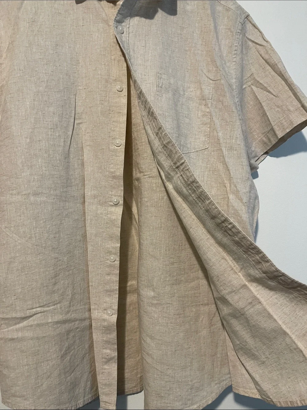 Sonoma Short-Sleeve Button-Down Shirt in Beige - Picture 2 of 4